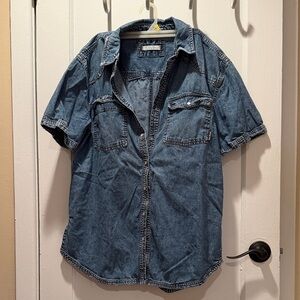 We The Free Blue Button Down Shirt